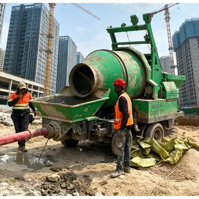 

Customized Diesel Engine Mini Concrete Pump Integrated Drum Mixer With Pump Portable Cement Mixing Equipment For Construction Si