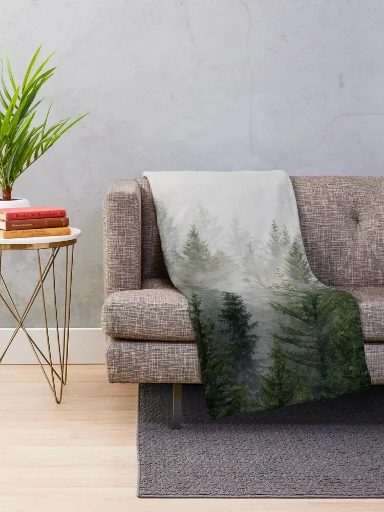 Misty Forest Throw Blanket Soft Comforter Tourist Blankets