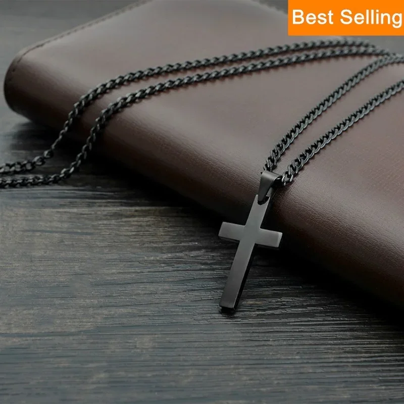 Stonego Cross Necklaces Stainless Steel Chain Jewelry Pendant Gift 1PC