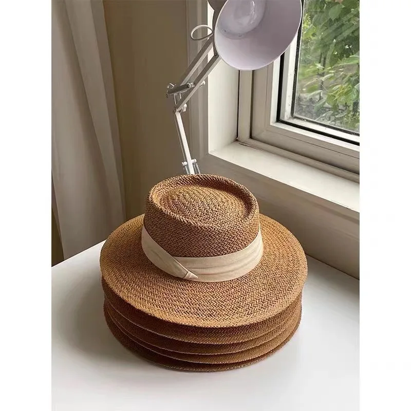 Straw Hat Large Wide Brim for Women Summe Travel Holiday Beach UV Sun Protection Panama Cap Fashion Femme Foldable Visors Hat