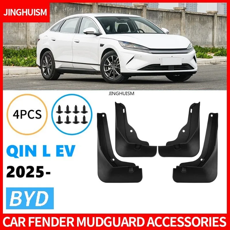 For BYD Qin L EV 2025 Car Tire Mud Flaps Auto Parts Exterior Decoration Modification Black ABS Material Durable Universal
