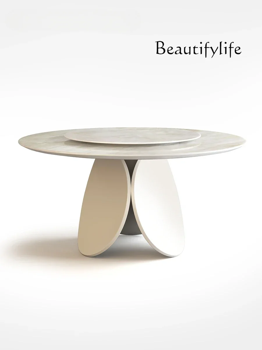 N36 Marble Dining-Table Natural Luxury Stone Dining Table High-Grade Dining Table Home Light Luxury New round Table