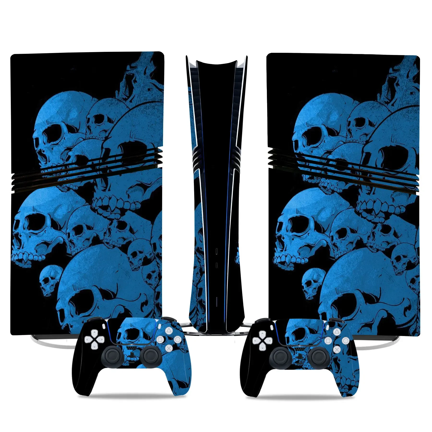 Skins de crânio para ps5 pro edição digital console e controlador capa adesivo envoltório vinil compatível com ps5 magro versão digital