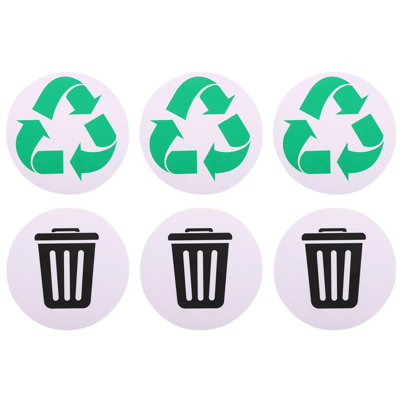 6 Pcs Label Garbage Sorting Stickers Waterproof Black Bins Pvc Trash Classification Decals