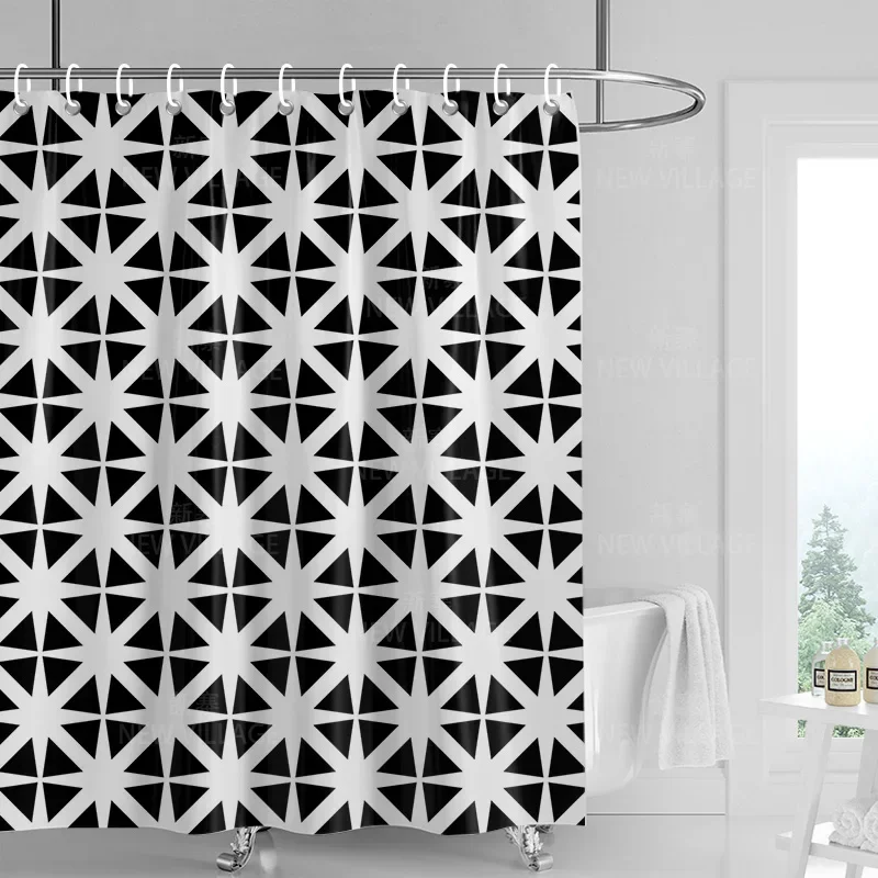 Home decoration shower curtains bathroom waterproof curtain fabric Living Room Modern Nordic Modern geometric pattern simple