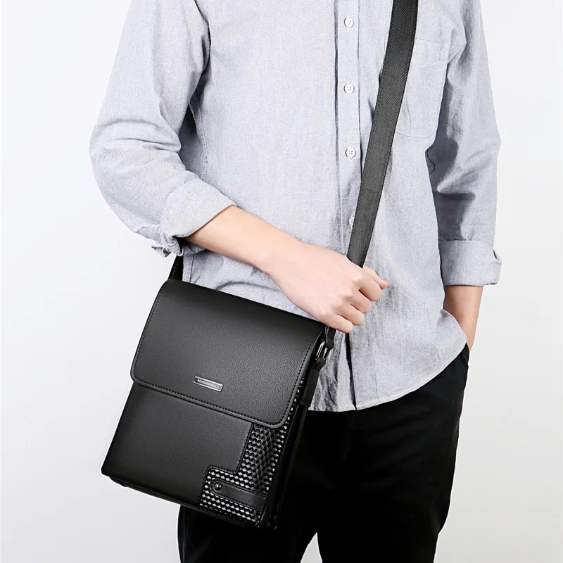 2024 Business Leather Bag Men's Shoulder Crossbody New Vertical Casual Bag Cross Body Travel Bags for Men