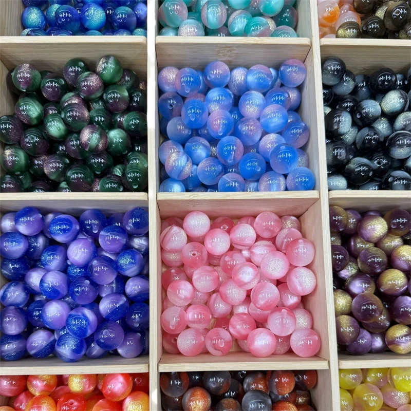 

Wholesale 100pcs/lot 16mm color pattern print geomtry rounds shape resin straight hole beads diy jewelry garment hair accessory