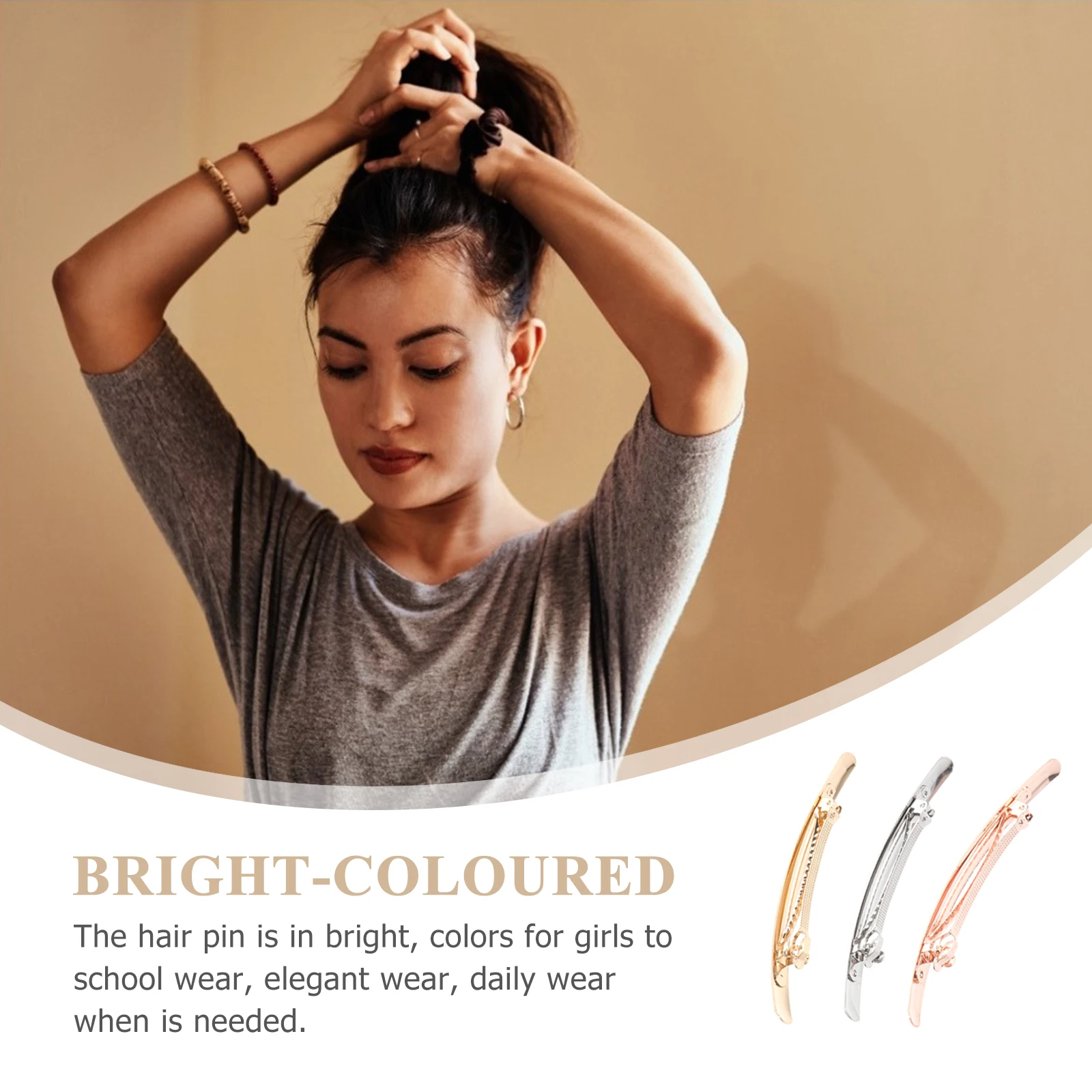 

6pcs Women Hair Pins Slim Long Spring Clips Smooth Surface Girls Lovely Barrettes Golden Silver Rose Gold Brushed Party Birthday