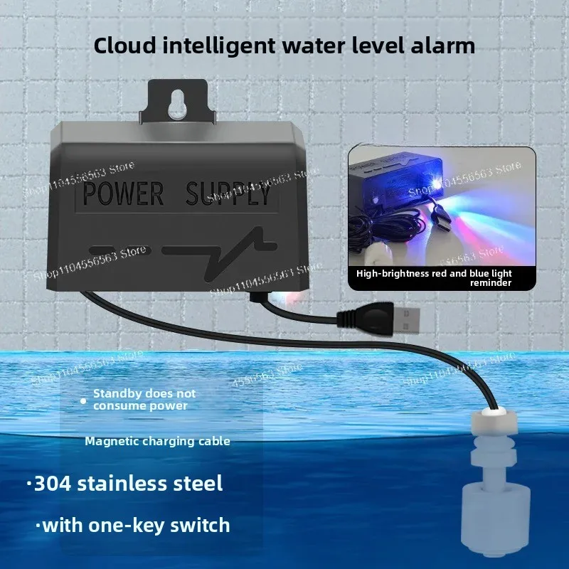 Wireless Remote Water Level Sensor, Full Water Overflow Alarm Sensor Support Mobile Phone Reminder