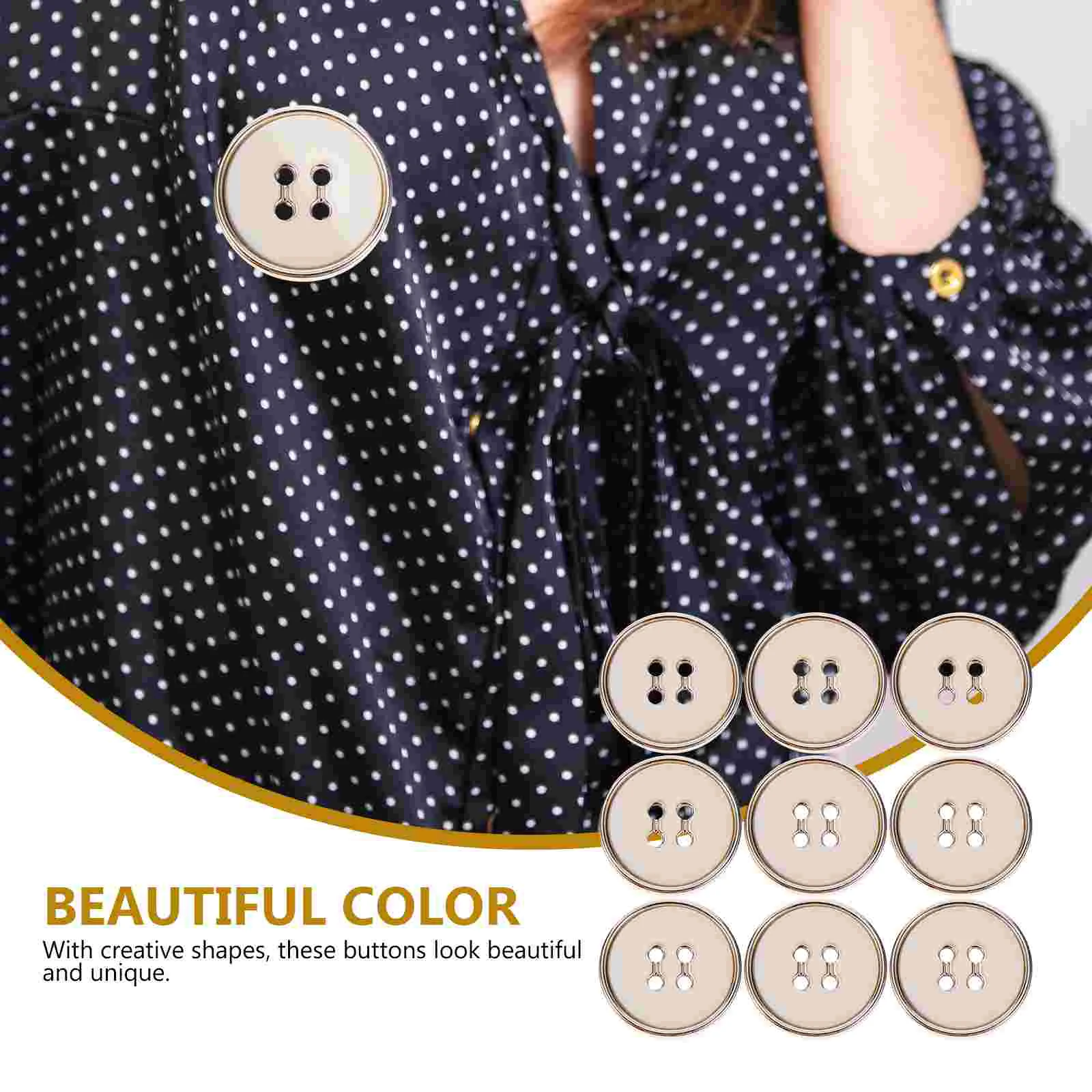 

50 Pcs Round Buttons 4 Eye 25mm Resin Plastic Wind Coat Suit Sweater Fastener Kit Ladies Cloth Sewing Craft