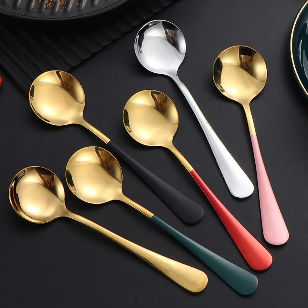 1Pcs Durable Stainless Steel Soup Spoons Dishwasher 17cm Stirring Spoon Coffee Tableware Kitchen Tool for Dessert Coffee