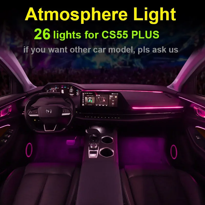 25 Lights for Changan CS55 PLUS Cs35plus Cs75plus Atmosphere Light Interior Modification Breathing Light Cs55plus 2024