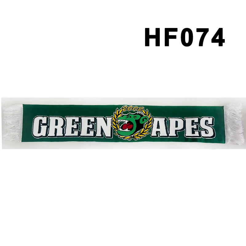 100*20cm Size MHFC Green Apes Maccabi Scarf Double-faced Knitted HF074