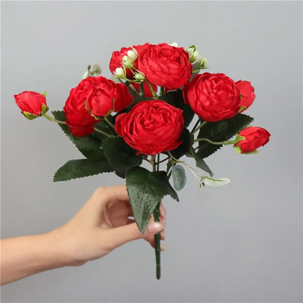 30CM Gefälschte Rosen Seide Pfingstrose Künstliche Blumen Günstige Neue Jahr Weihnachten Dekorationen Vase für Home Hochzeit Braut Bouquet innen – Detail 16