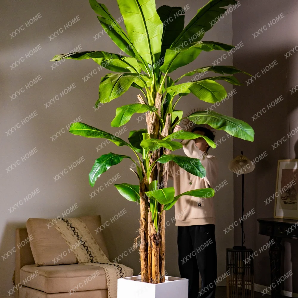 

High-End Affordable Luxury Large Simulation Banana Tree Plant Bionic Fake Trees Green Plant Living Room Landscaping Decoration