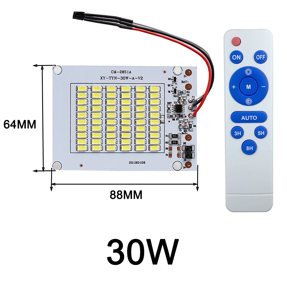 Lampadaire à panneau solaire intégré avec télécommande, 30W, 50W, 100W, 200W, lampe de jardin domestique