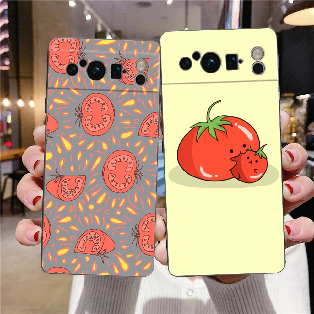 Fruits Tomatoes Pattern Phone Case Cover for Google Pixel 8 7 6 7A 6A Pro Shockproof Silicone Soft 9 Pro XL 8 Pro 5G Shell Bags