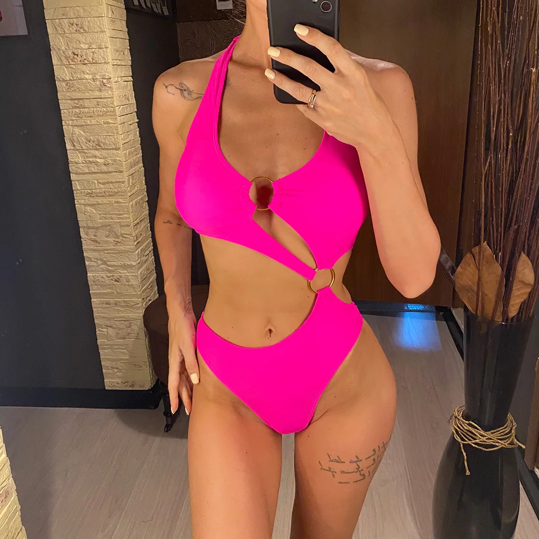 2026 Sexy Neckholder Asymmetrischer One-Shoulder-Badeanzug Damen-Bademode Frauen-Badeanzug Monokini V2660 – Detail 10