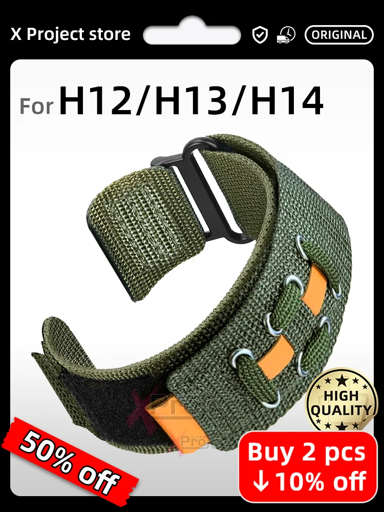 Per H14 Ultra Plus cinturino in nylon cinturino H13 Ultra Smart Watch H12 PRO Hello Plum Watch 4 3 Plus Smartwatch braccialetto esterno