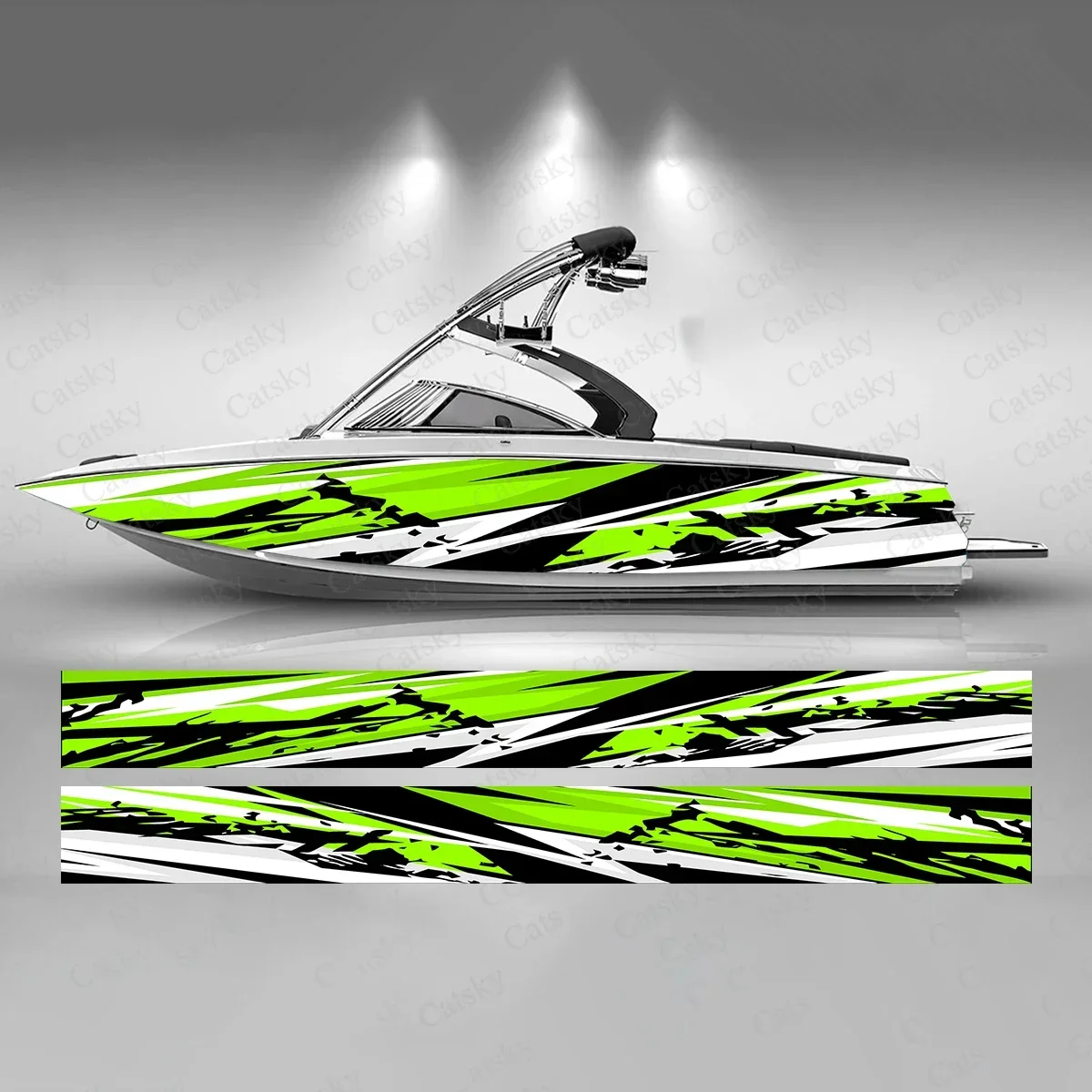Abstract Graffiti Splash Boat Sticker Fashion Custom Fish Boat-Sticker Vinyl Waterproof Boat Wrap Graphic Boat Wrap Decal