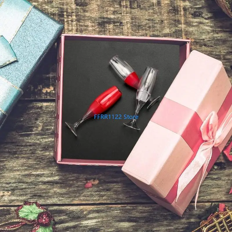 Y1UF 24 Stuks Lege Lipgloss Containers Wijnglas Vormige Lipgloss Buizen Lippenstift Buizen Hervulbare Lippenbalsem Flessen