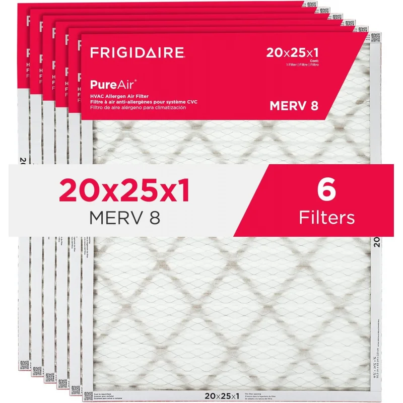 

PureAir® 20x25x1 MERV 8 Allergen Electrostatic Pleated Air Conditioner HVAC AC Furnace Filters - 6 (exact dimens