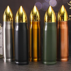 Drinking Bottle Vacuum Stainless Steel Insulation Cup Double Layer Bullet Head Thermos bottle Rocket Cup Tumbler