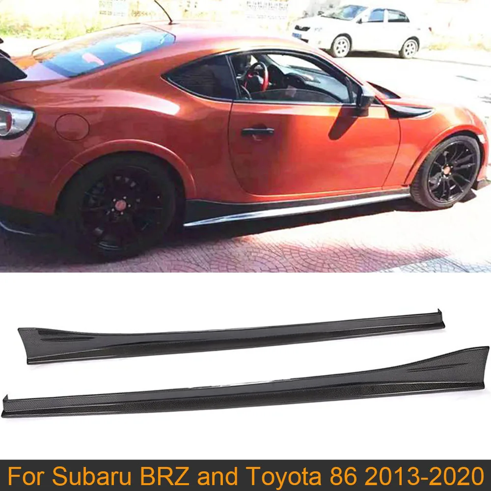 Car Side Skirts Body Kit For Subaru BRZ Toyota FT86 GT86 2013-2020 Body Kit Side Skirts Lip Apron Extension Carbon Fiber