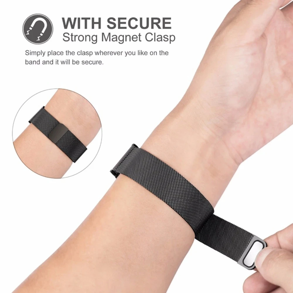 22mm Loop for COLMI M42 M41 Strap Magnetic Stainless Steel Metal Wrist Bracelet for COLMI M41 Band Accessories image 4