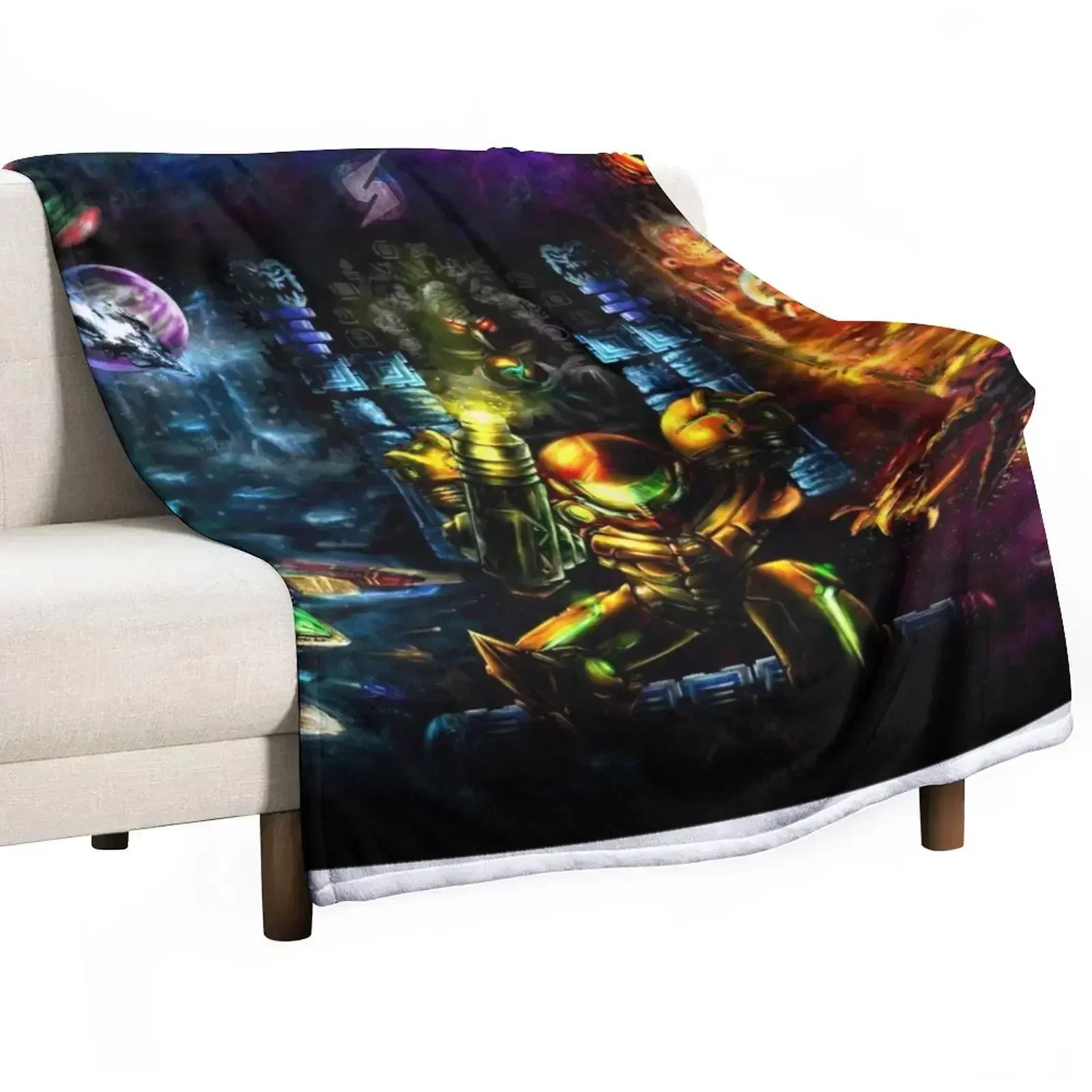 Harmony of a Hunter: 25 Years of Metroid Throw Blanket Bed Fashionable Thermal Quilt Comforter Blankets