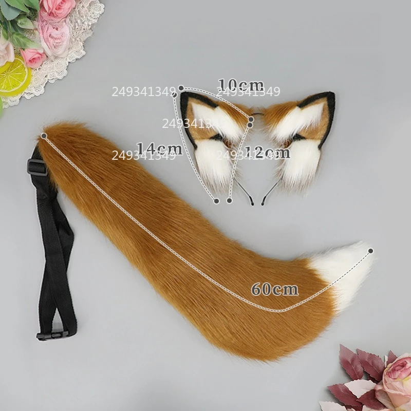 Halloween oreilles de renard bandeau de cheveux Cosplay ensemble femme détachable en peluche queue de renard bande dessinée-con scène habiller Costume fête Costume accessoires