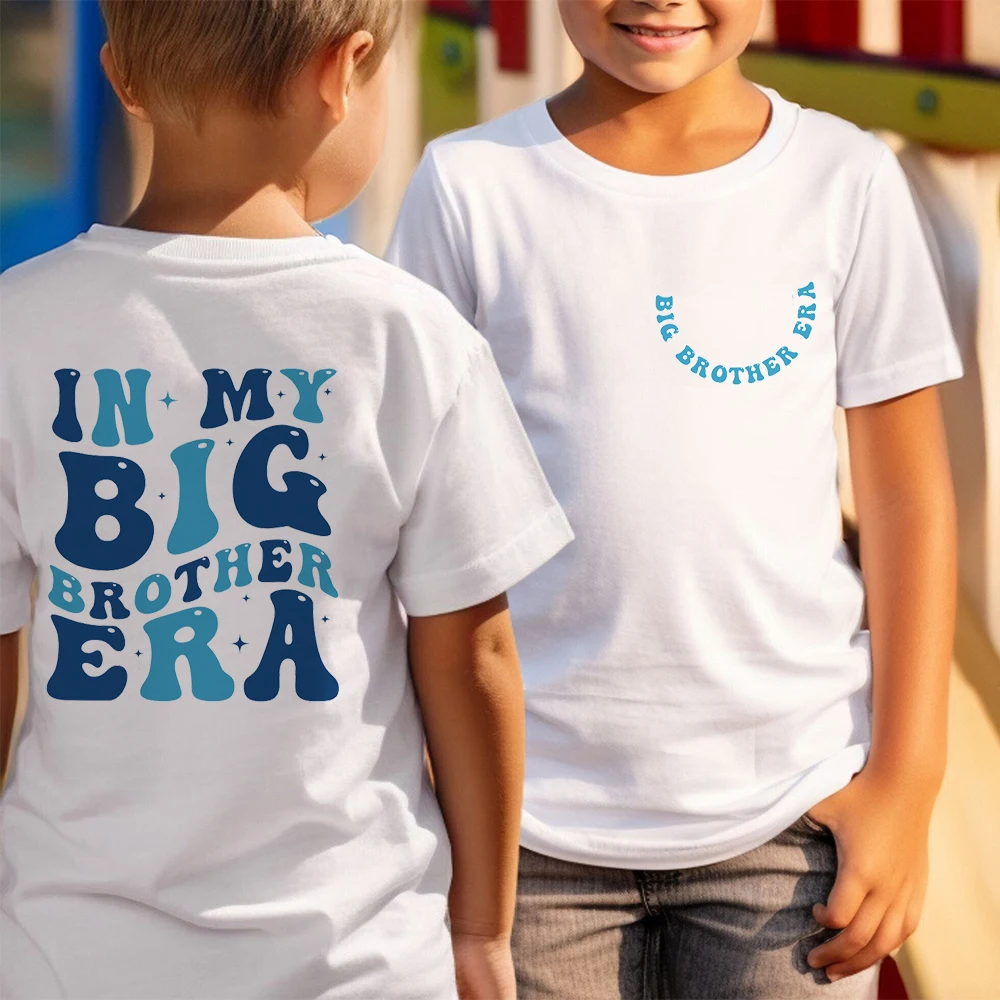 

Retro in My Big Brother Era Kids Tee Brother Shirts Promoted To Big Bro Funny Toddlershort Sleeve Tee Tops Outfits