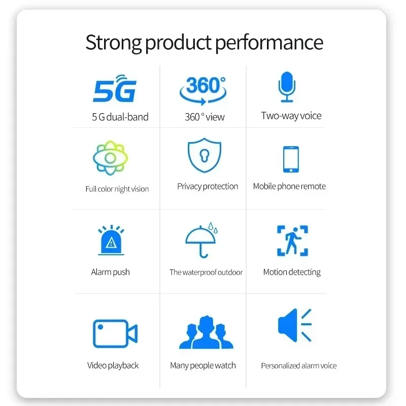 390Eyes 5Ghz Dual Band Wifi PTZ Camera 5MP 3MP Auto Tracking Two Way Audio Color Night Vision Outdoor Waterproof CCTV Camera - Image 5