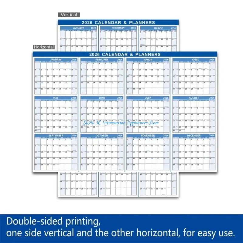 

2026 Календарь стен на стенах календарь на 12 -месячный ежегодный ежегодный планировщик для офиса