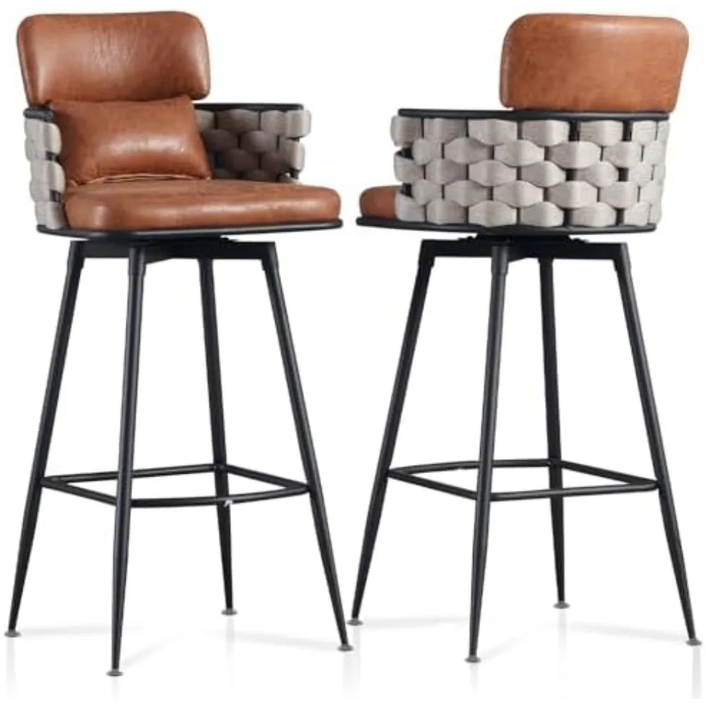 

Bar Stools Set Of 2 Counter Height Bar Stools 26 Incheshand Woven Bar Chair For Kitchen Island