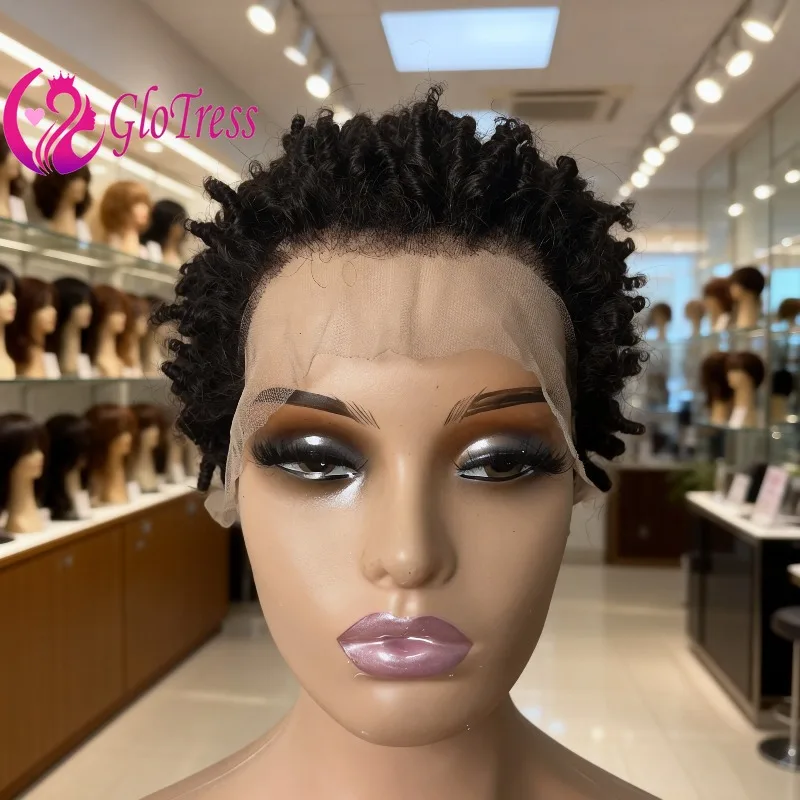 

Premium Afro Kinky Curly 13x4 Ear To Ear Lace Frontal Glueless Wigs for Black Women 6'' 180% Density Natural Color Remy Hair Wig