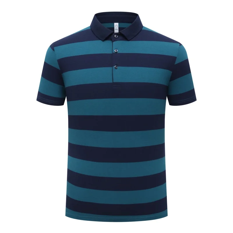 New Summer Men Classic Striped Polo Mens Cotton Short-Sleeved Fashion Business Casual Hot Polo Shirt Male Dropshipping LZLLTT