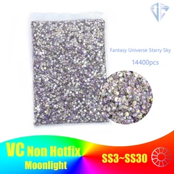 Confezione grande al chiaro di luna Confezione sfusa Glitter Crystal Nail Art Strass non hotfix Strass in vetro per decorazioni nail art fai da te