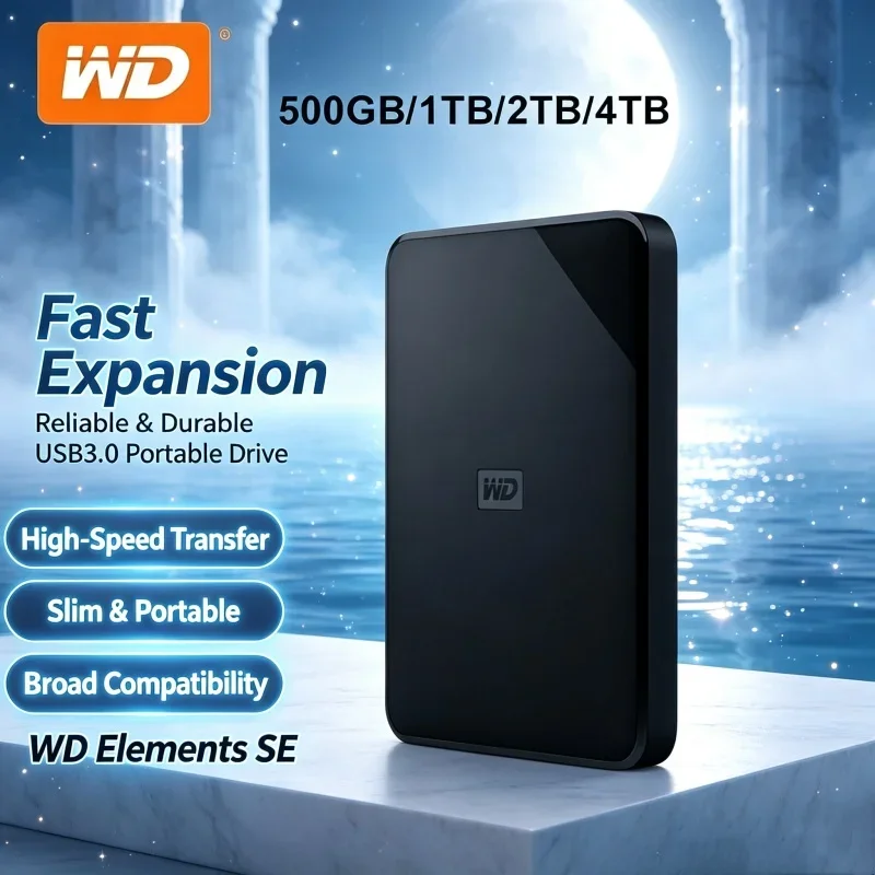 Western Digital WD Elements 5TB 4TB 2TB 1TB 2.5" HDD USB3.0 Reliable External Hard Disk For Desktop PC Laptop Document Saving