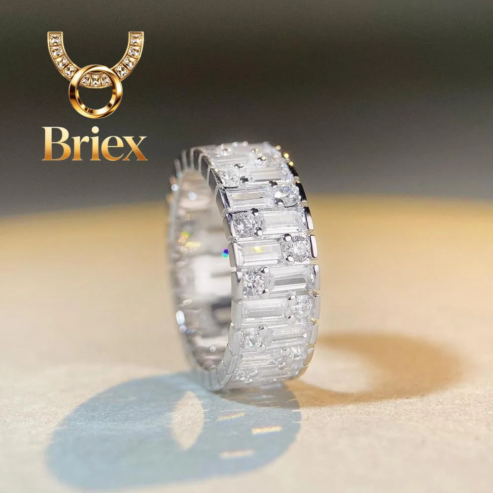 

Briex Jewelry Luxury Solid Platinum PT950 Couple Ring Men's and Women's INS Fashion Diamond Ring Moissanite Ring