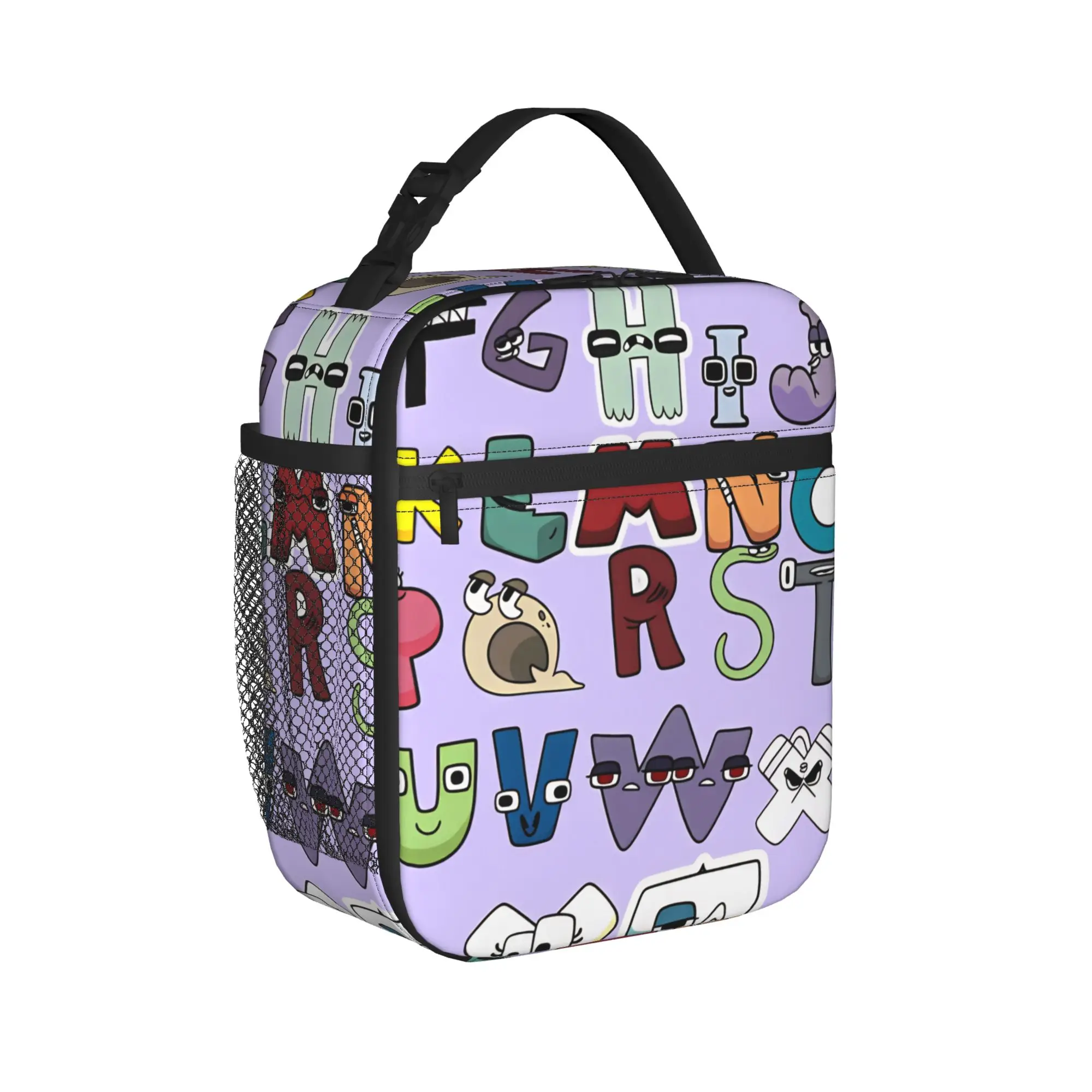 Alphabet Lores  Lunch Bag  Portable Lunch Box Adult School Graphic Cooler Bag Fun Oxford Tote Food Bags