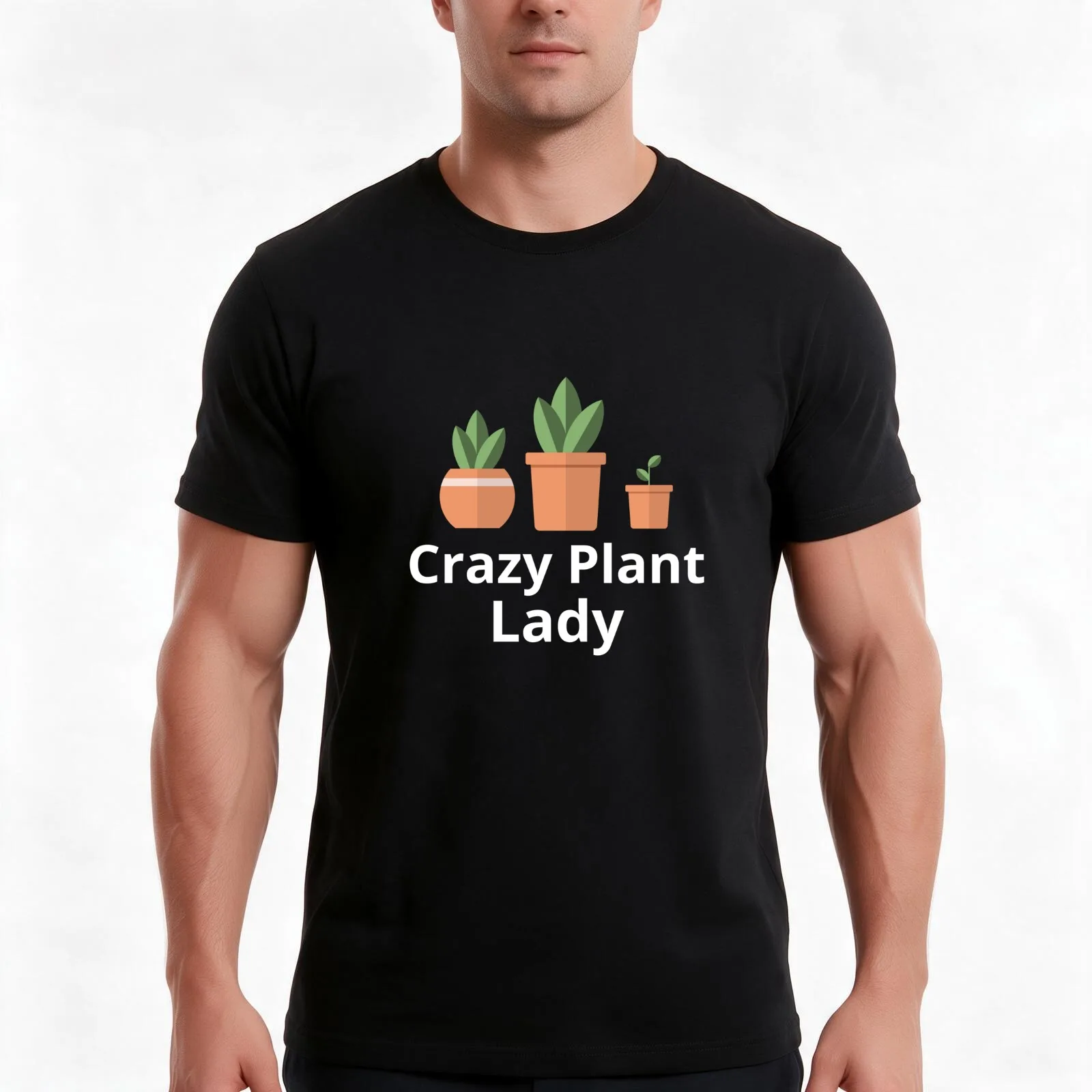 Crazy Plant Lady T-Shirt, Summer Casual Cotton Tee, Oversized Streetwear Tops, Vintage Graphic Print, Loose Fit Short Sleeve