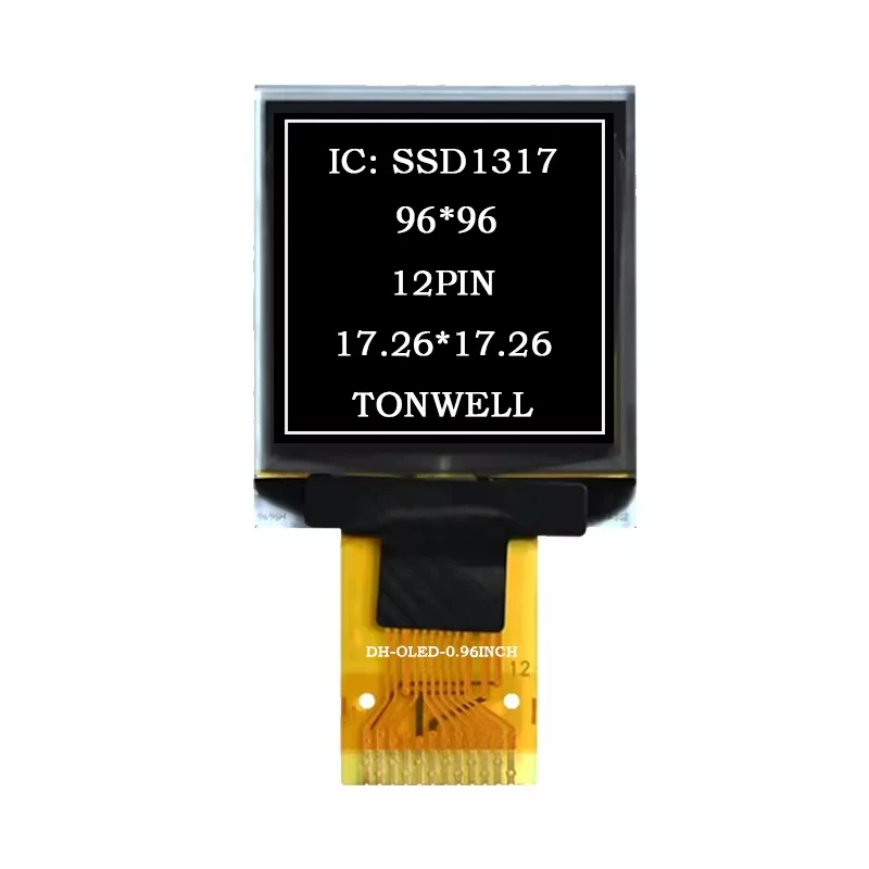

OLED-экран, маленький квадратный 0,96 дюйма, 0,96 дюйма, маленькая панель дисплея 96x96 SSD1317 I2c, мини-дисплей Oled, экран Oled, 5 шт.