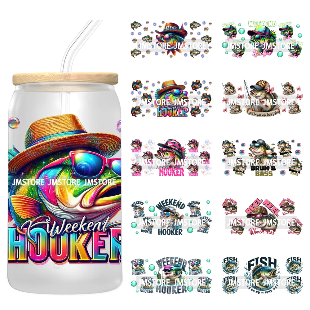 

Красочные наклейки выходного дня для папы, рыбалки, УФ-наклейки DTF, готовая к переносу, обертка для чашек, пользовательские этикетки для Libbey Can, стеклянные стаканы, кружки