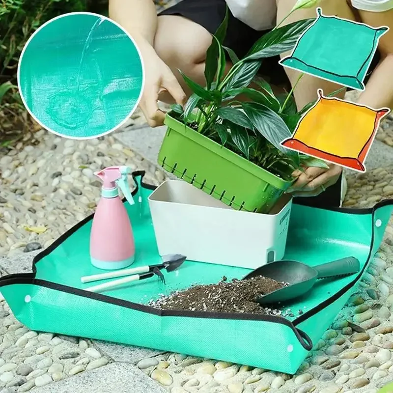 50/66/75/100cm Gardening Mat PE Transplanting Plant Waterproof Square Plant Potting Mat Thicken Foldable Garden Accessories