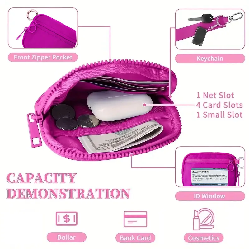 The Iris Wallet Schwarzes Kariertes Kartenetui mit Ausweisfenster Geldbörse für Damen Münzbörse mit Mini-Weihnachts-Schlüsselanhänger – Detail 4