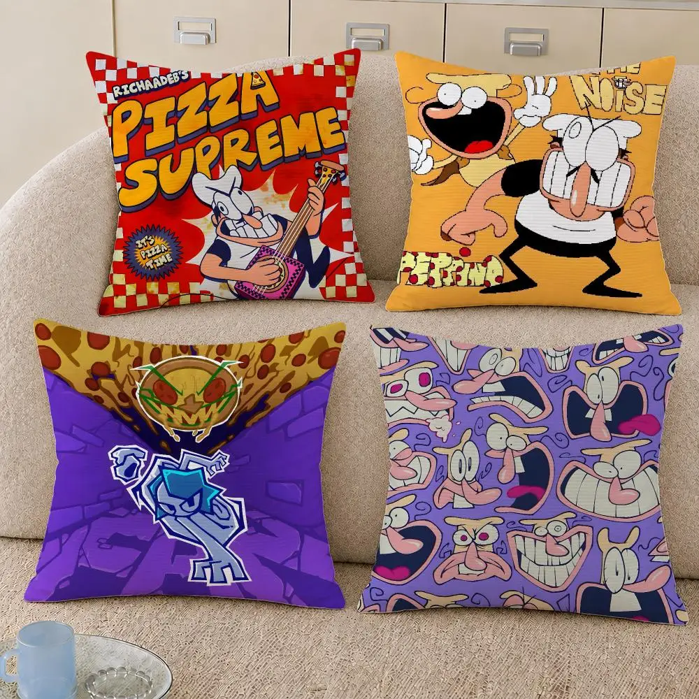 Game Pizza Tower Peppino Game Fun Cushion Cover Decorative Pillowcase Soft Short Plush Cozy Durable Sofa Home Decor Items Gift