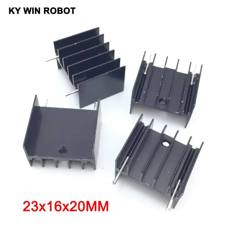 

5pcs black Aluminium TO-220 23x16x20mm Heatsink TO 220 Heat Sink Transistor Radiator TO220 Cooler Cooling 23*16*20MM With 2pin