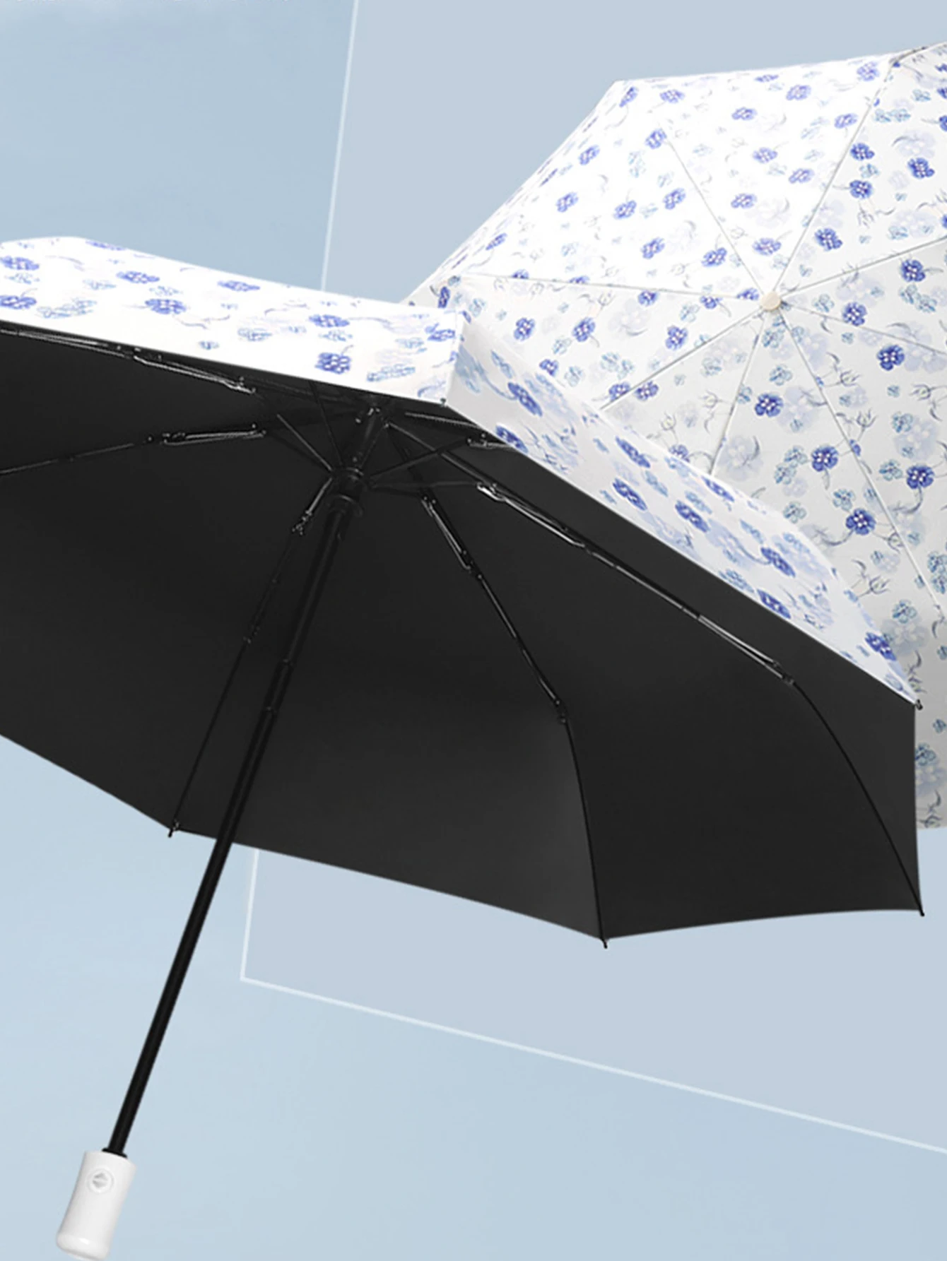 Automatic Three-Fold Umbrella Flower Color Sunscreen UV Protection Dual-Purpose Sunshade Rain And Sunny Weather Women's Umbrella