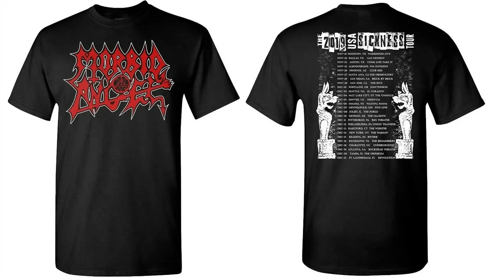 MORBID ANGEL cd lgo RED LOGO SICKNESS 2019, ТУР, официальная рубашка LAST SMALL watain